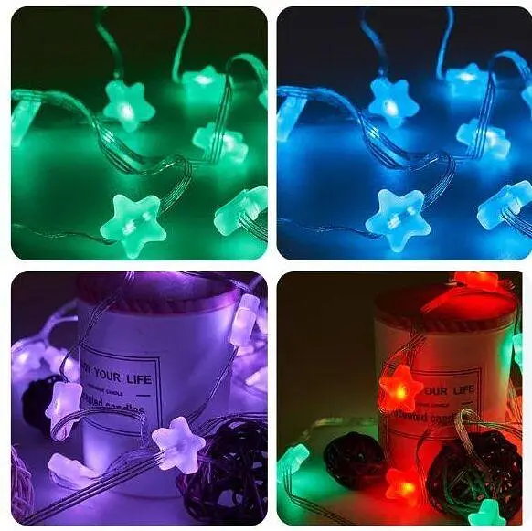Гирлянда Умная светодиодная музыкальная 33 LED 5 метров большие Звездочки разноцветные USB управление - фото 4