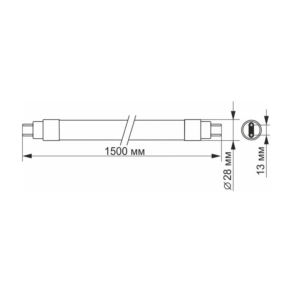 Лампочка Videx LED T8 24W 1.5M 6200K 220V, матовая (VL-T8-24156) - фото 3