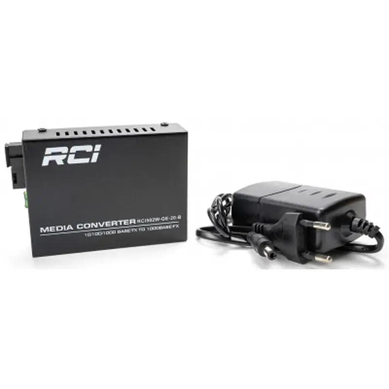 Медіаконвертер RCI 1G, 20km, SC, RJ45, Tx 1550nm standart size metal case (RCI502W-GE-20-B) - фото 3