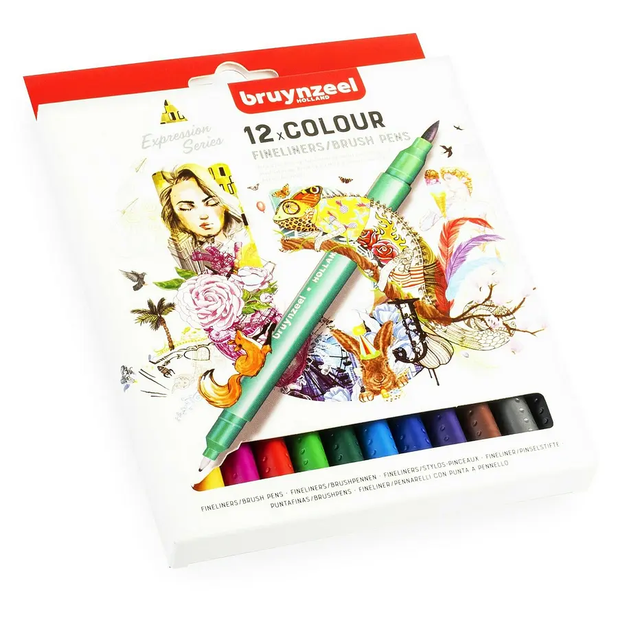 Набор линеров-кистей Bruynzeel BRUSHPEN двусторонних 12 шт. - фото 7