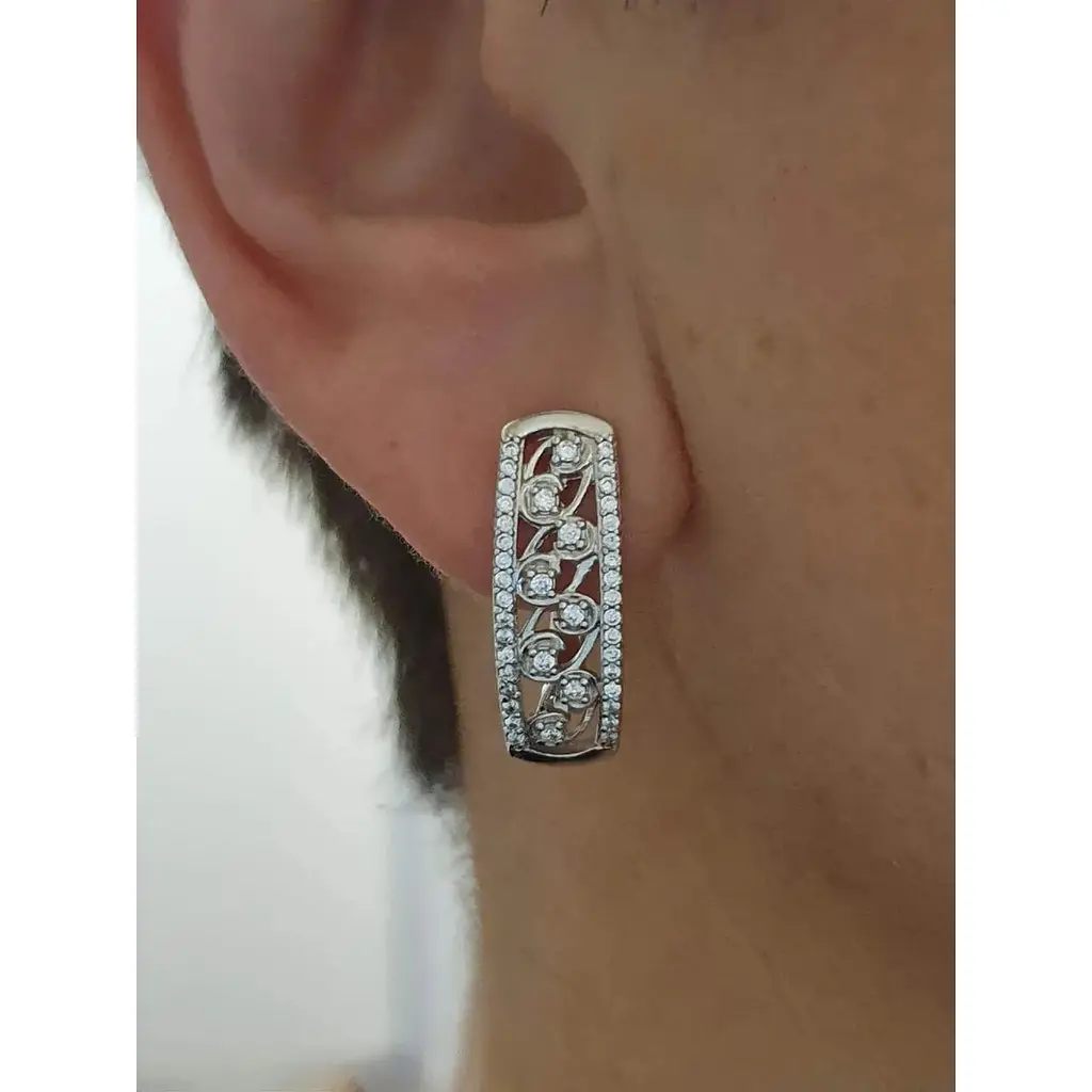 Серебряные серьги Qvaliz с фианитами. 90200419 - фото 2