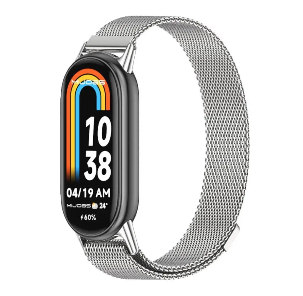 Ремінець металевий Mijobs міланське плетіння для фітнес браслета Xiaomi Smart Band 9 Silver - фото 2