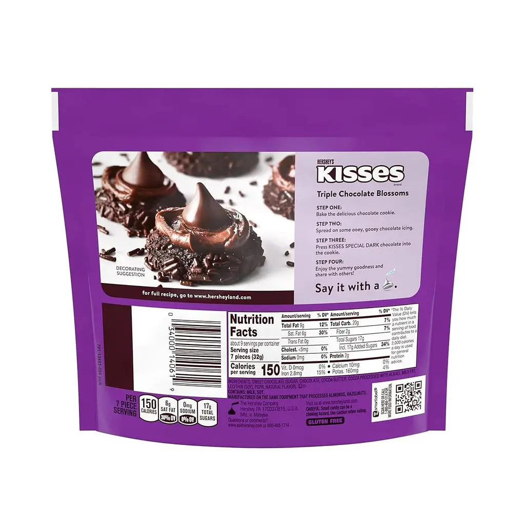 Шоколадні цукерки Hershey's Kisses Special Dark Chocolate Share Pack 246г - фото 6