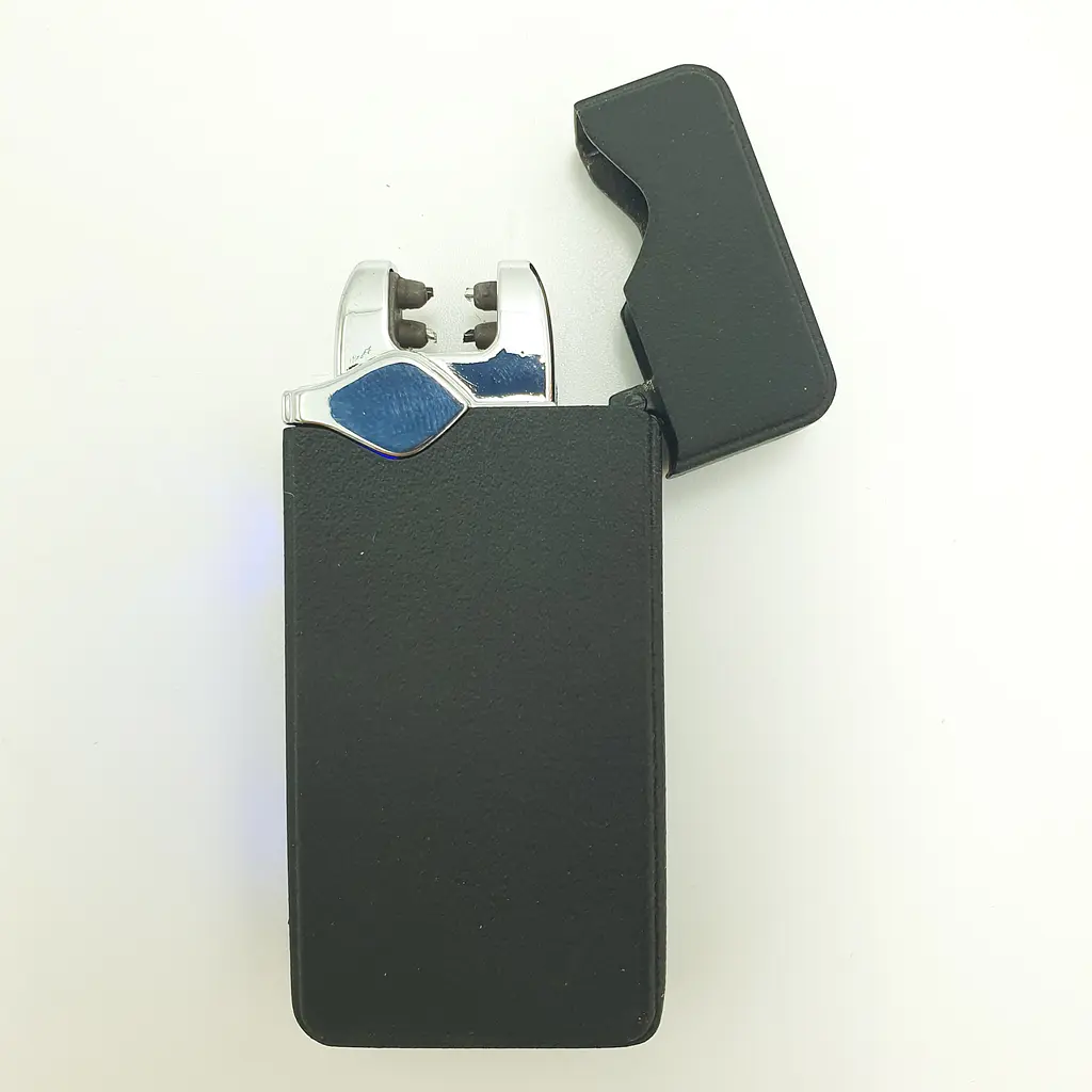 Запальничка електроімпульсна USB сенсорна електрична акумуляторна 2 дуги в подарунковій коробці UKC 7037 чорний - фото 9