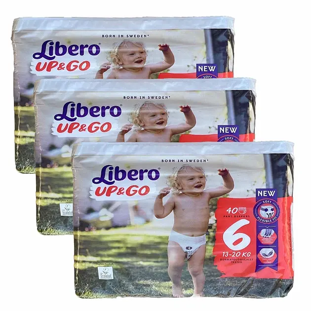 Дитячі підгузники - трусики Libero UP & GO Розмір 6 (13-20 кг), 120 шт