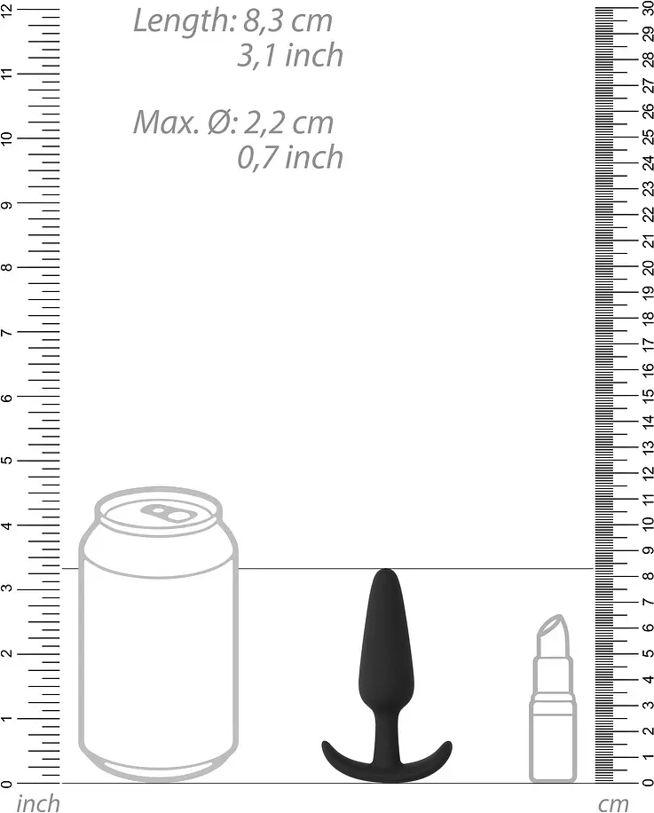 Анальна пробка ShotsToys Slim Butt Plug 8.3 см (чорний) - фото 7