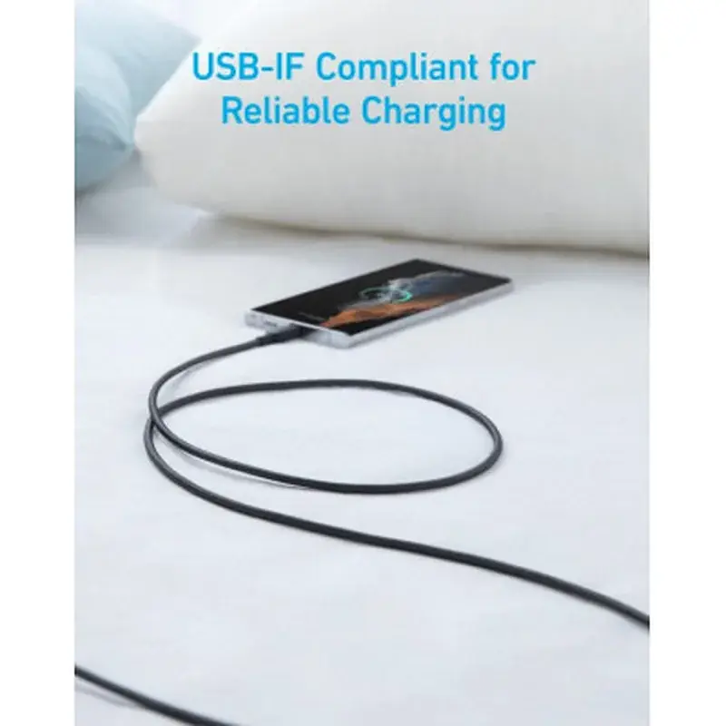 Кабель для передачи данных Anker 322 USB 2.0 AM to USB-C 0.9 m Black (A81H5G11) - фото 5
