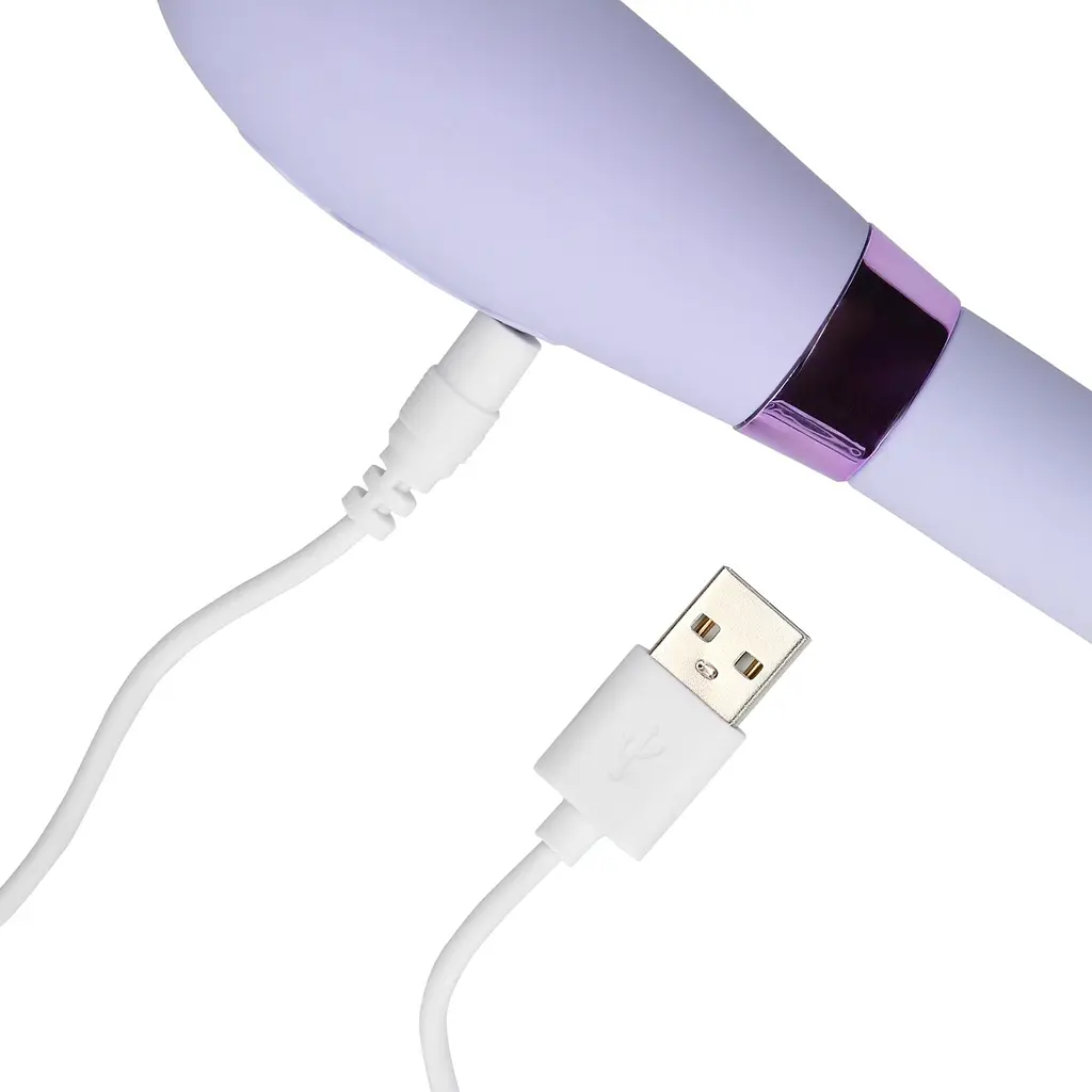 Вібратор Loveline Silicone Tip, 19.8 см (бузковий) - фото 6
