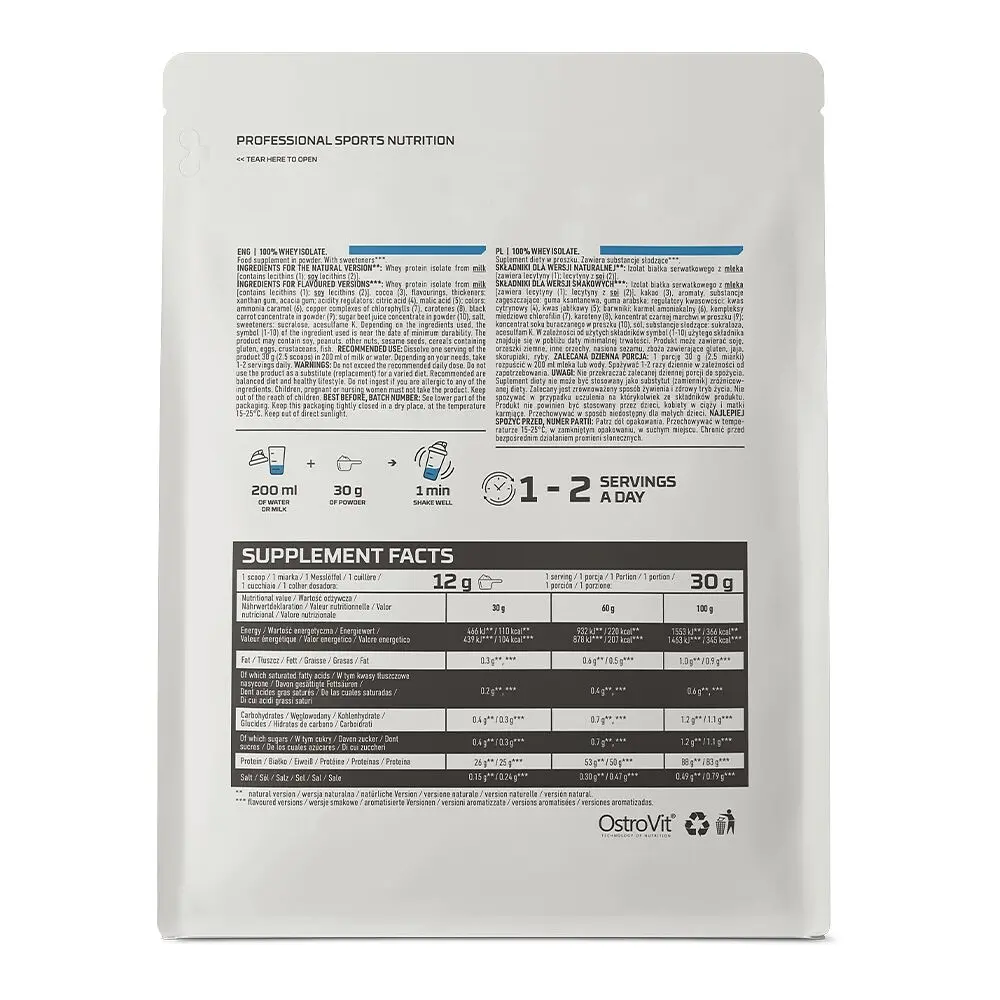 Протеїн OstroVit 100% Whey Isolate Малина 700 г - фото 2