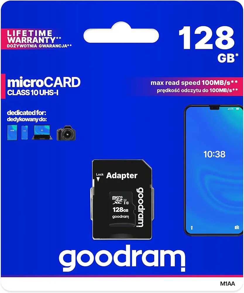 Memory card microSDXC 128Gb GoodRAM (class 10 UHS I U1) Retail + adapter - фото 5