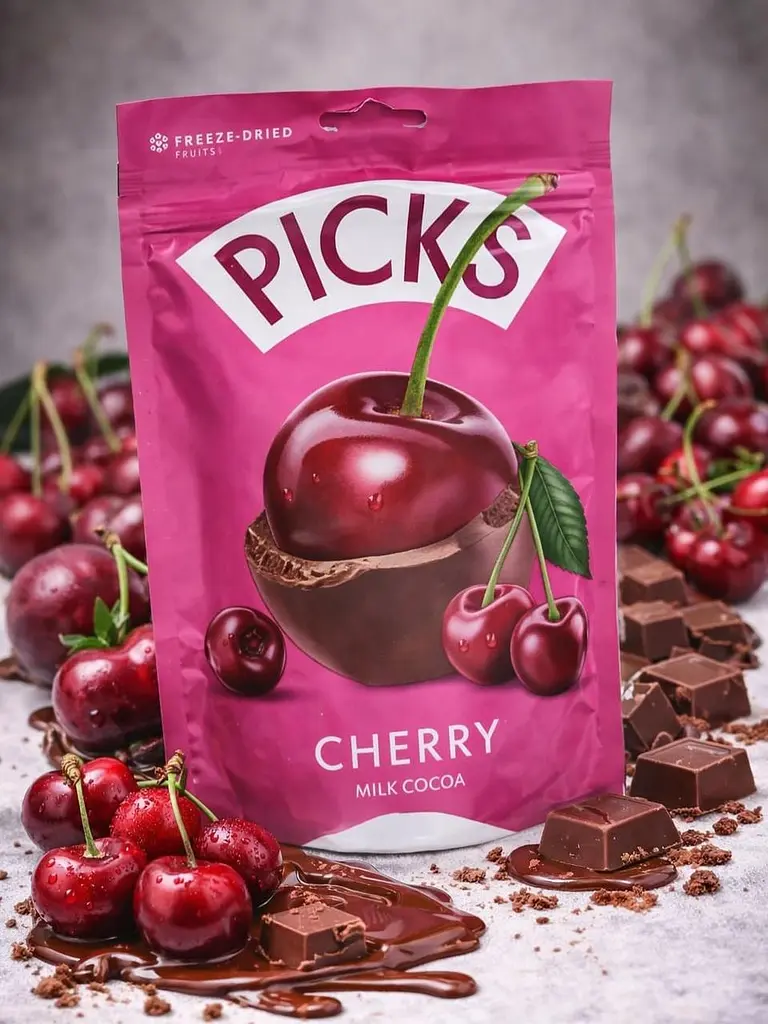 Сублімовані фрукти у шоколаді Pergale Picks Cherry Milk Chocolate 90г - фото 2