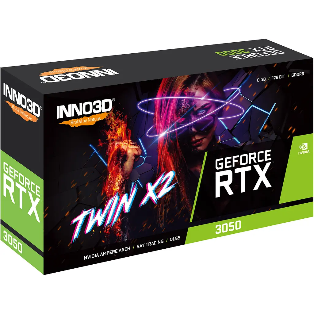 Видеокарта Inno3D GeForce RTX 3050 Twin X2 [N30502-08D6-1711VA41] [99564] - фото 3