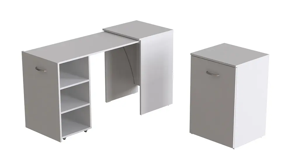 Стол-тумба трансформер Смарт 1/1 Ferrum-decor 750x1450x500 ДСП Белое 16 мм (FRD-105067) - фото 8