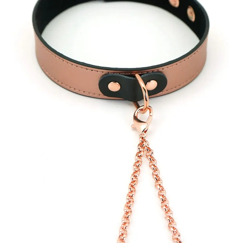 Нашийник із затискачами для сосків Liebe Seele Rose Gold Memory Collar With Nipple Clamps - фото 10