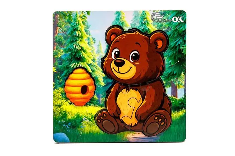 Сортер А6 "Лісовий ведмедик" Puz-88754 дерев'яний PuzzleOk - фото 3