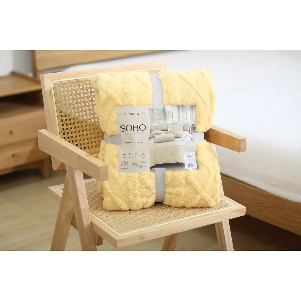 Набор текстиля Soho Romance Cream одеяло 200х220 см + 2 наволочки 50х70 см (Set carpet+ pillow Cream) - фото 3