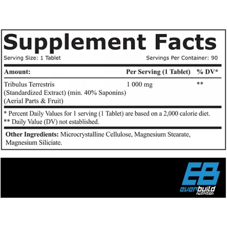 Стимулятор тестостерона Everbuild Nutrition Tribulus 1000, 90 таблеток - фото 2