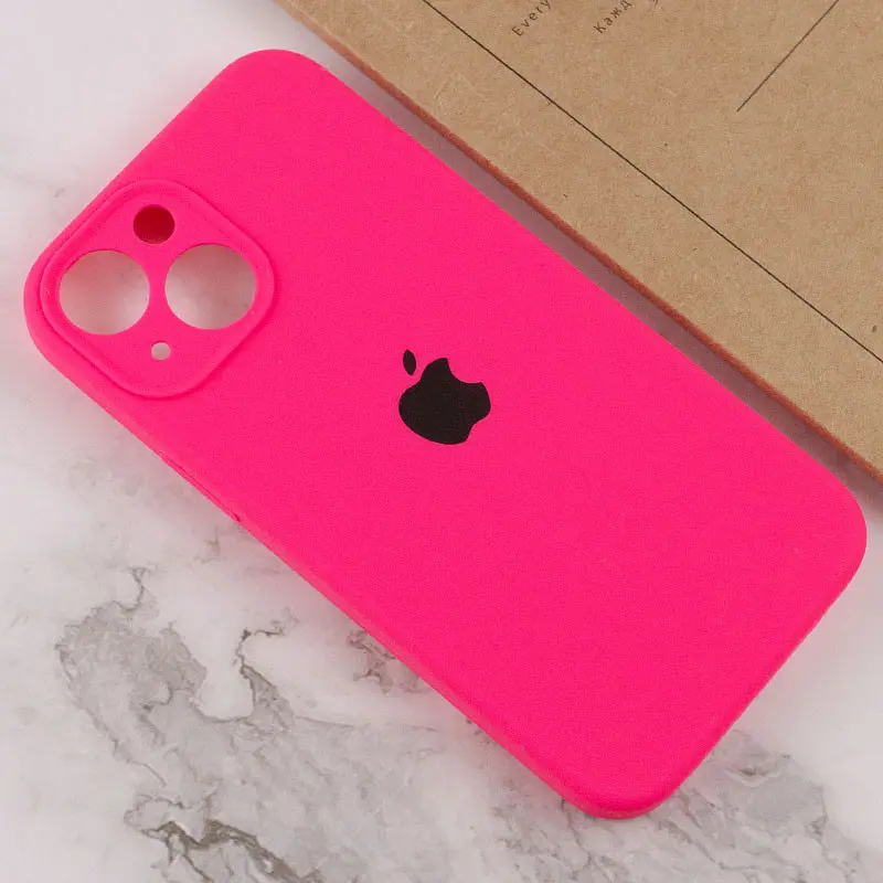 Чохол Silicone Case Full Camera Protective AA Apple iPhone 13 6.1" Розовий / Barbie pink - фото 4