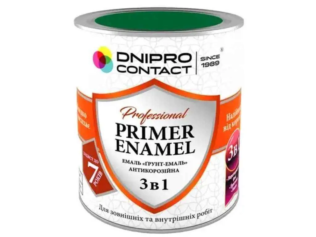 Грунт-емаль DNIPRO CONTACT зелений 0.9кг 3 в 1
