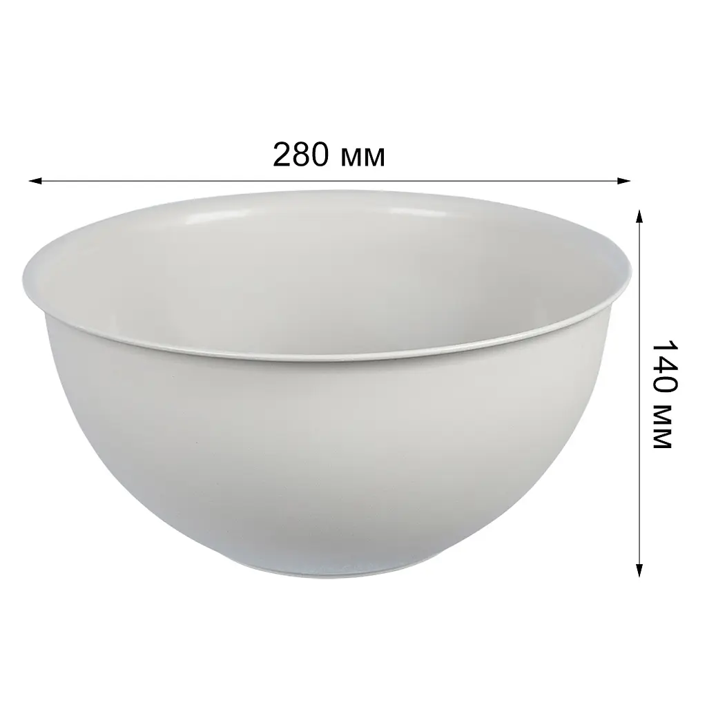 Миска Stars Plast кругла матова бежева 5 л (94210/беж) - фото 2