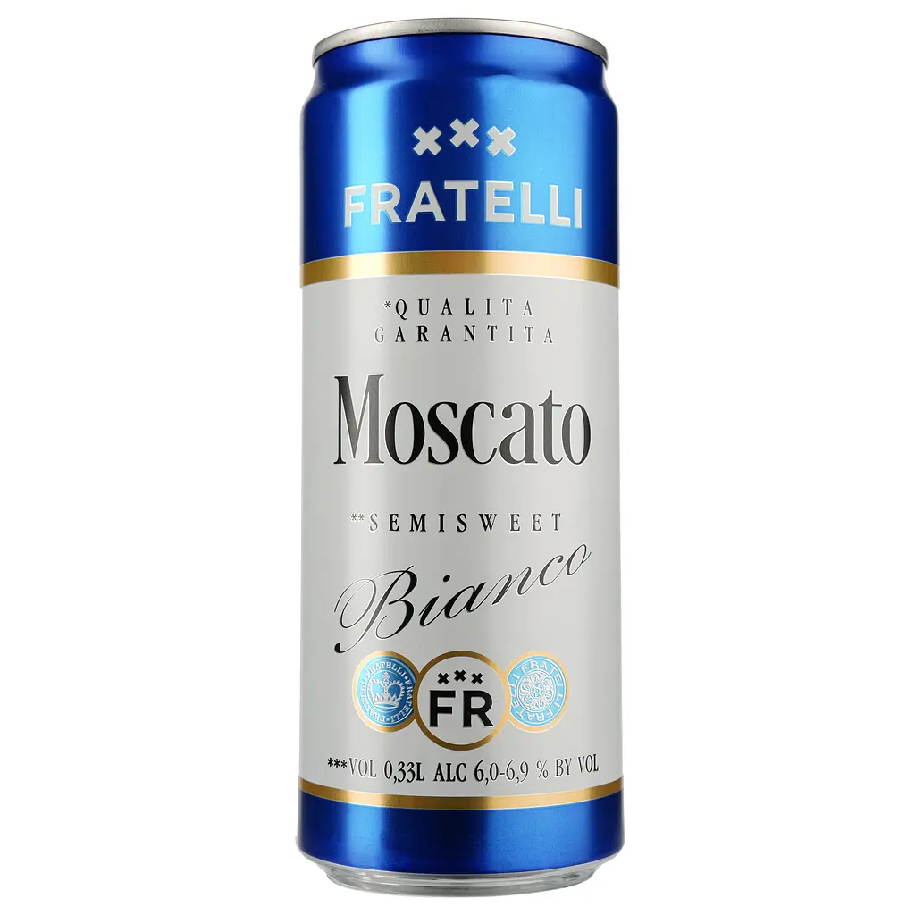 Упаковка напою винного Fratelli Moscato Bianco 6-6.9% 7.92 л з/б (0.33 л х 24 шт.) - фото 2