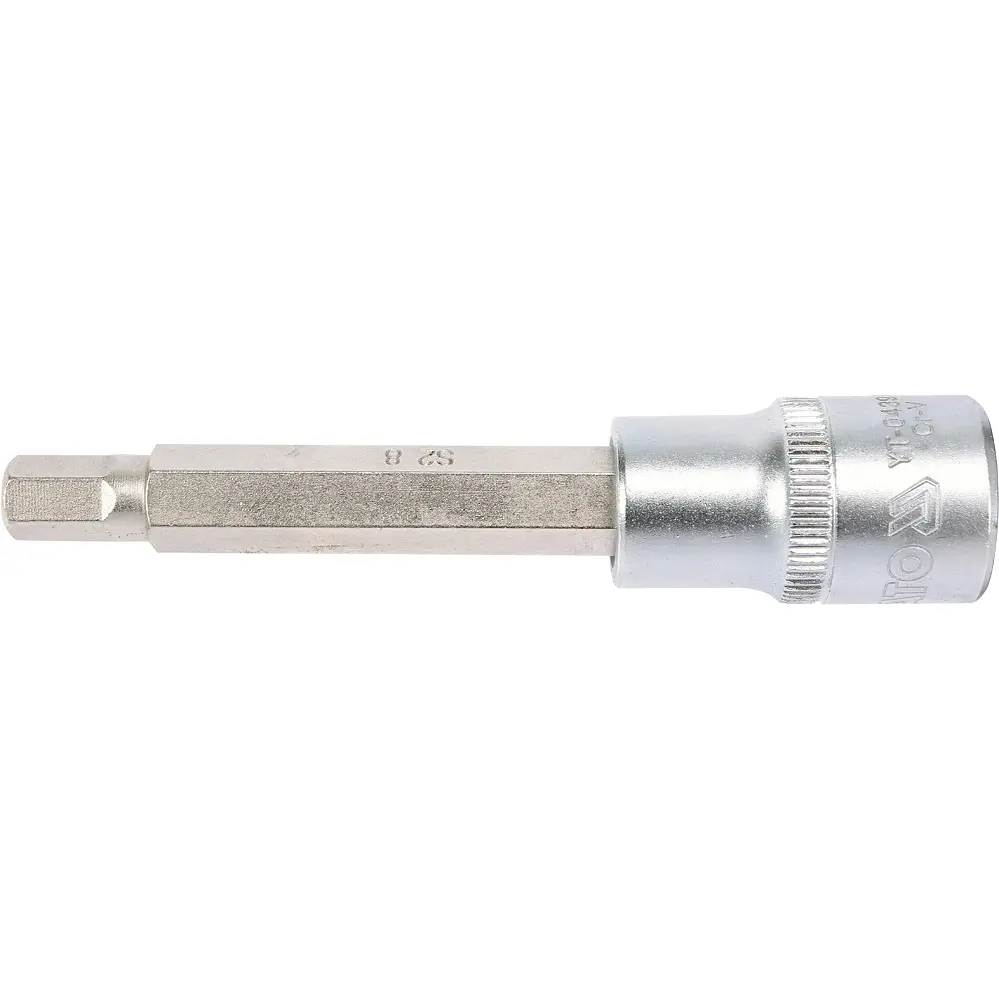 Головка торцева Yato квадрат 1/2" HEX M8 L= 100 мм подовжена (YT-04394) - фото 2
