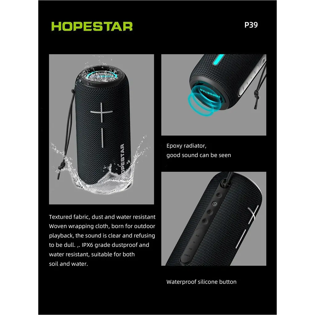 Портативна акустика Hopestar P39 Black [86503] - фото 4