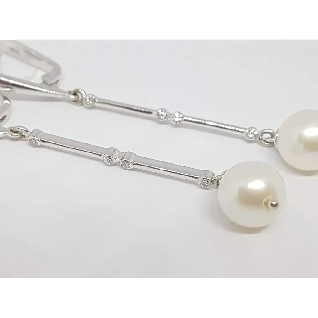 Золотые серьги Гелиос с бриллиантами и жемчугом. Артикул 3032719 - фото 5