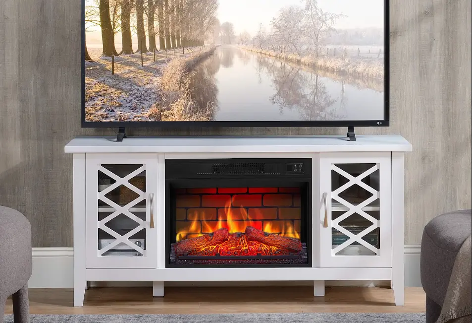 Камінокомплект ArtiFlame Odessa AF23 BS білий з обігрівом і звуком горіння вогню - фото 6