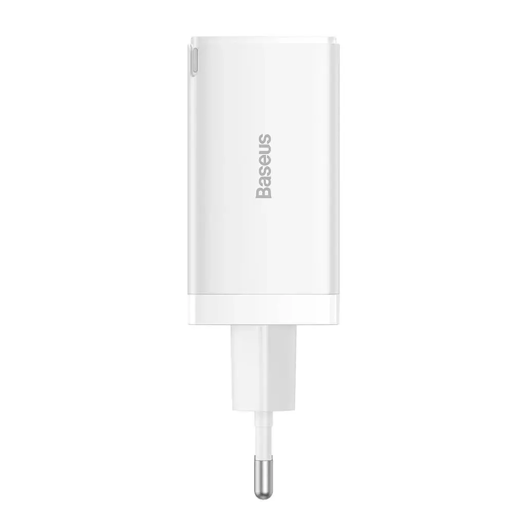 Зарядний пристрій Baseus 2xUSB-C 65W + 1xUSB GaN + cable USB-C to USB-C 100W 1.0m white (CCGP120202) - фото 5
