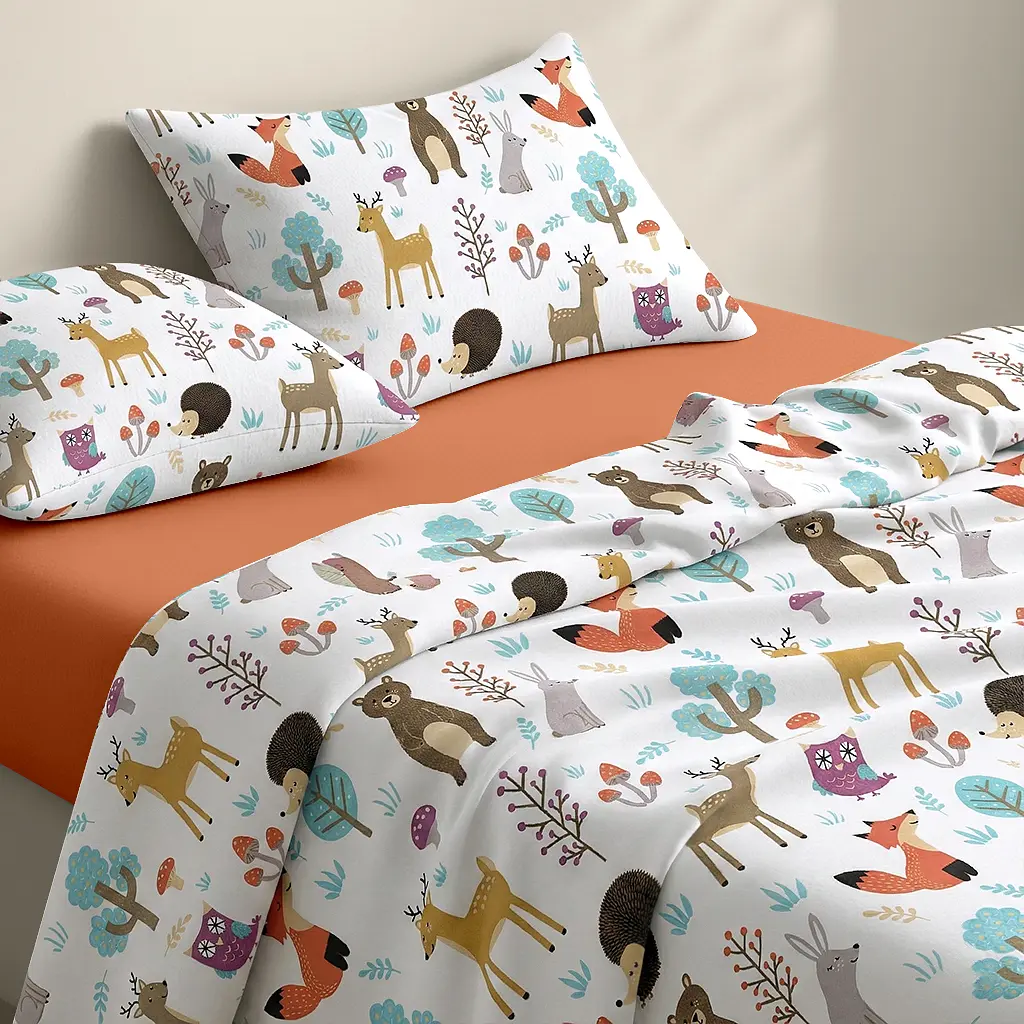 Дитяча постільна білизна фланель в ліжечко ANIMALS MUSHROOMS CS2 COSAS (2200000003553) - фото 2