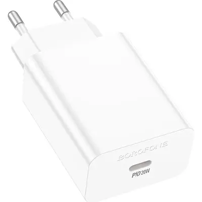 Зарядний пристрій BOROFONE BA21A USB-C PD 20 Вт білий (6941991111402) - фото 10