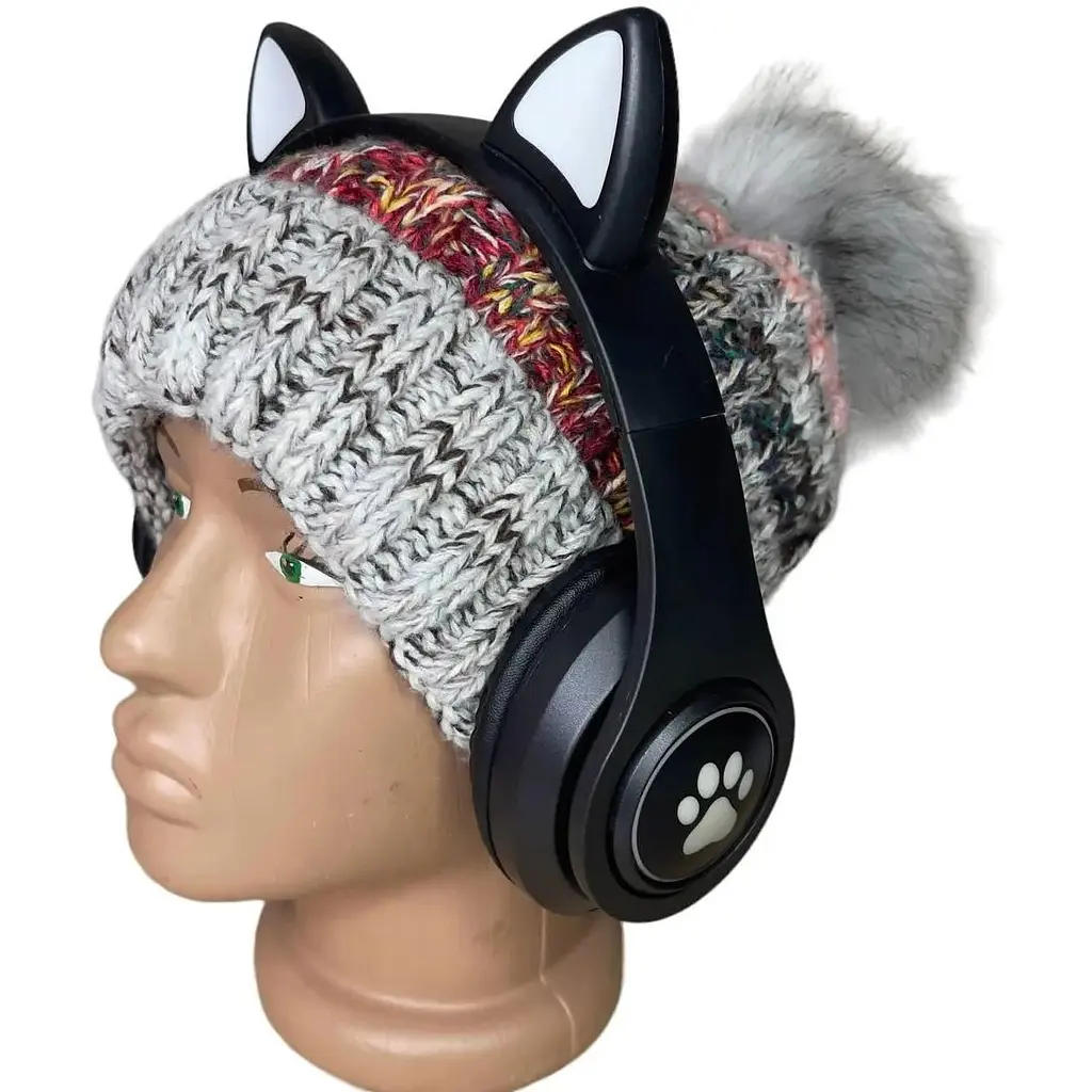 Навушники дитячі Opt-Top Cat ear В39М з радіо та блютуз чорні (1756375770) - фото 5