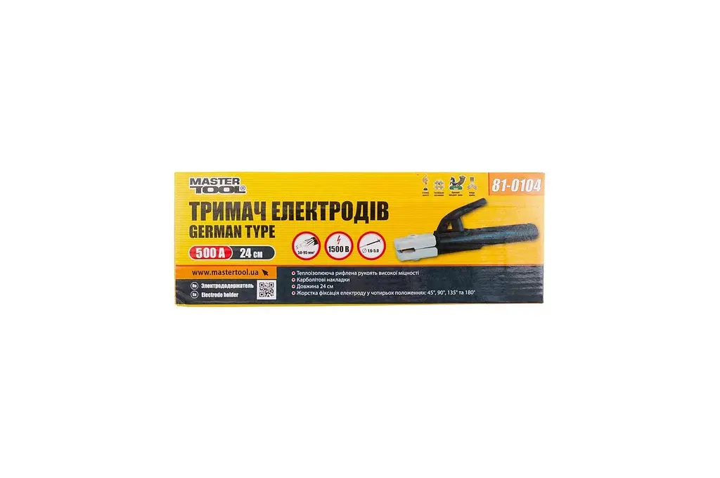 Електродотримач для зварювання тримач електродів Mastertool 500А German 81-0104 - фото 2