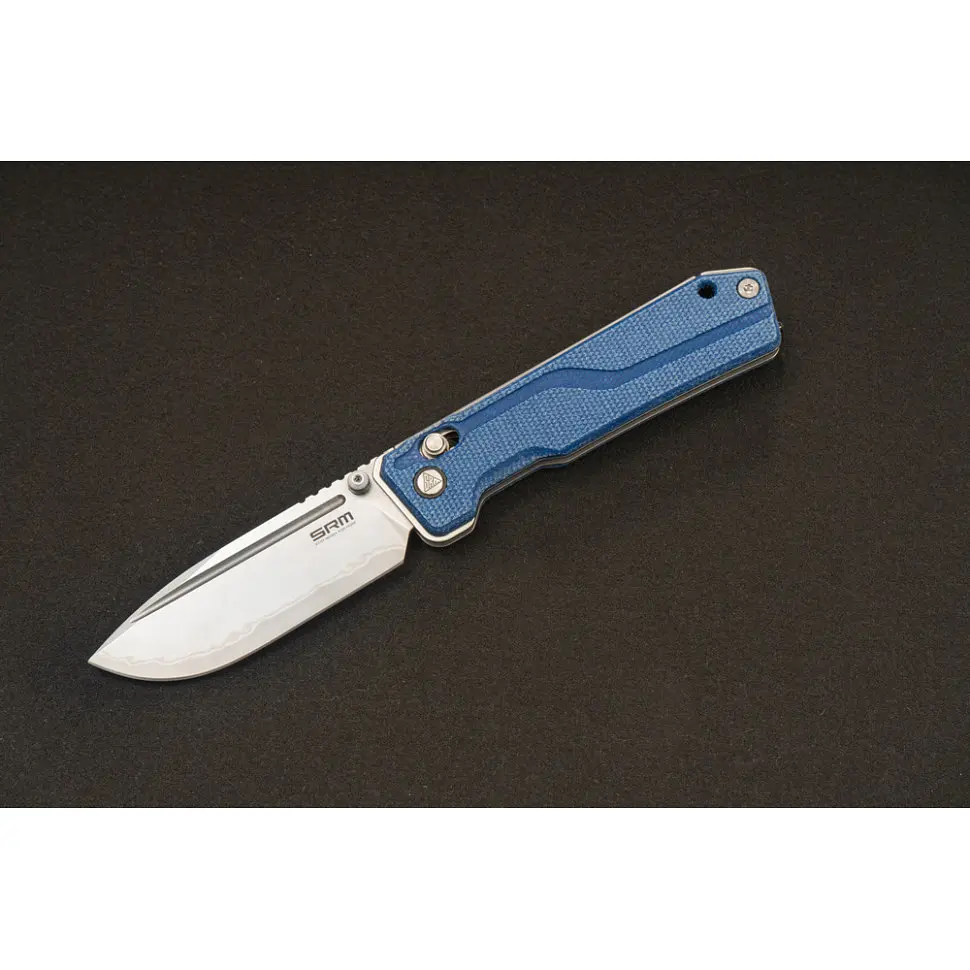 Ніж складаний туристичний SRM Rubik 7228B-ME2 (8.7 см) 14C28N / Micarta блакитний - фото 6