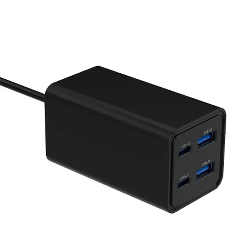 Зарядний пристрій Gembird 2xUSB-C PD65W + 2xUSB QC3.0 30W black (TA-UC-2A2C-PD65-01-BK) - фото 4