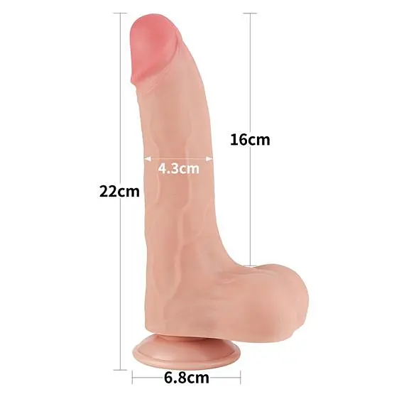 Фалоімітатор - Sliding-Skin Dual Layer Dong 8.5" Flesh #2 - фото 3