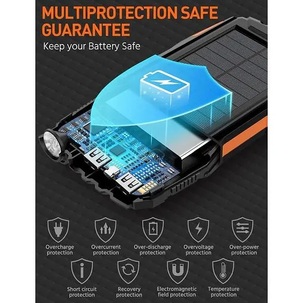 Портативное зарядное устройство солнечное 42800 MAh YD-819 с фонарем - фото 3