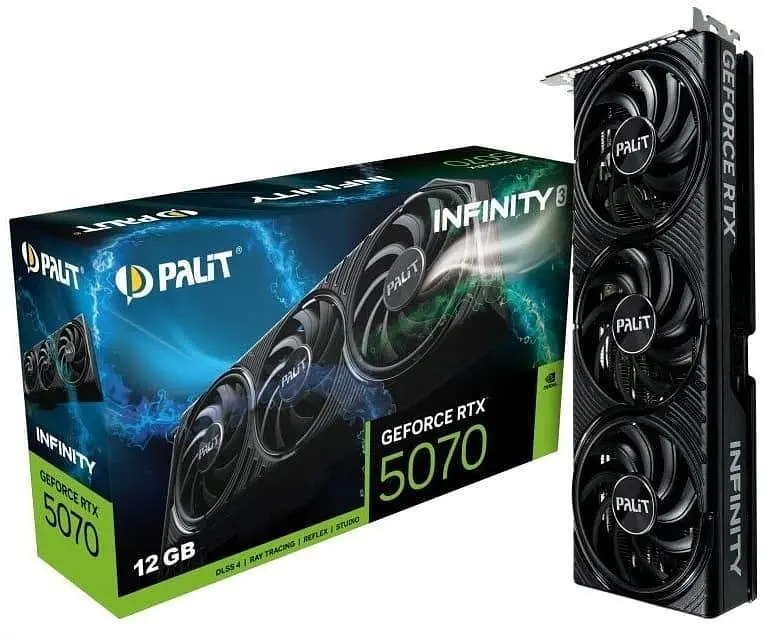 Видеокарта Palit RTX 5070 12GB Infinity 3 (NE75070019K9-GB2050S) (GDDR7, 192 bit, PCI-E v5.0 x16) - фото 9