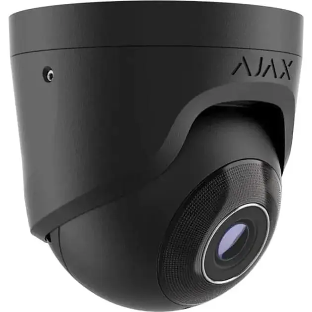 IP-камера Ajax дротова TurretCam, 8мп, 4мм, Poe, True WDR, IP 65, ІЧ 35м, аудіо, кут огляду 75° до 85°, купольна, чорна - фото 2