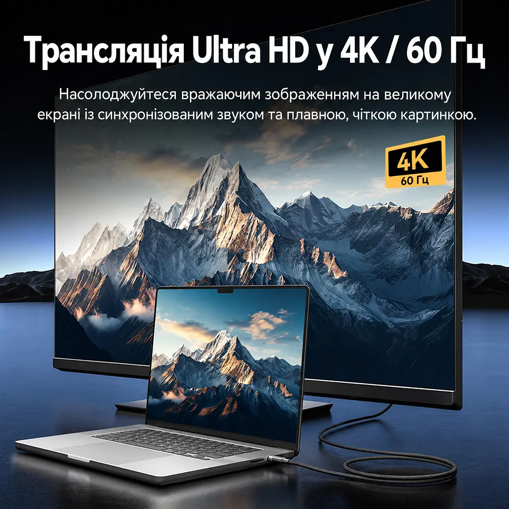 Кабель Vention TRGBH USB-C - USB-C USB 3.2 Gen 2 PD 100 Вт 4K 2 м чорний (TRGBH) - фото 5