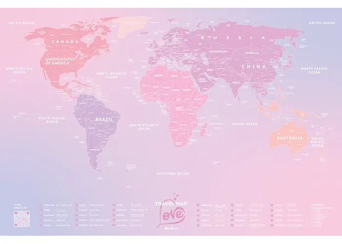 Скретч карта 1DEA.me Travel Map Love World (англ.) (13104) - фото 3