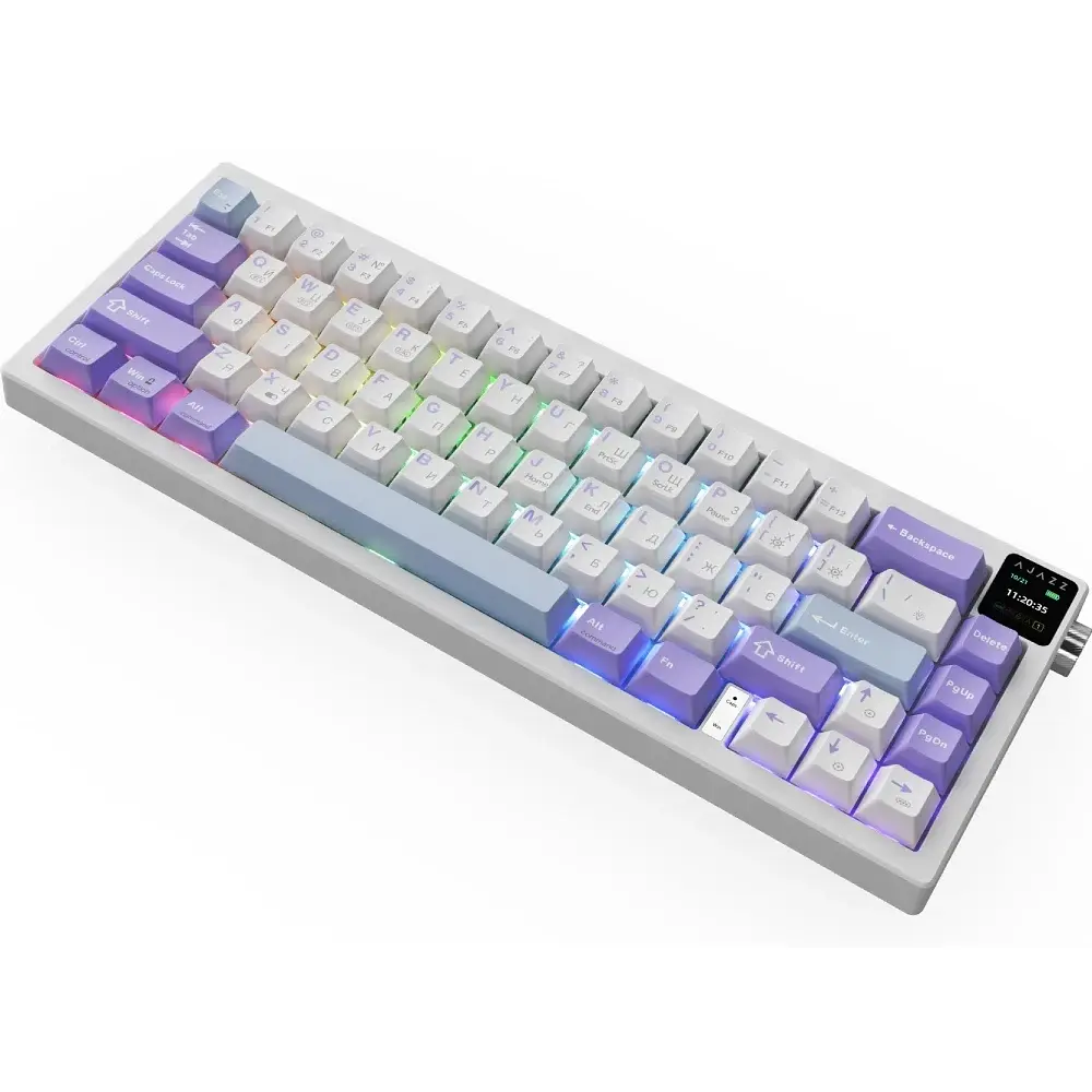 Bluetooth Клавіатура Ajazz AK650 Flying Fish Switch Purple RGB USB/Wireless/Bluetooth (AK650-FF-PWB) UA - фото 2