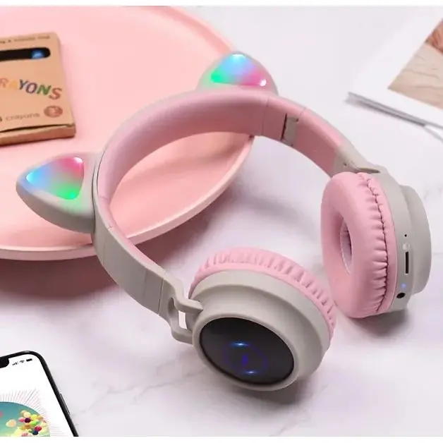 Наушники Hoco W27 Cat EAR Wireless headphones чисто розовые - фото 3