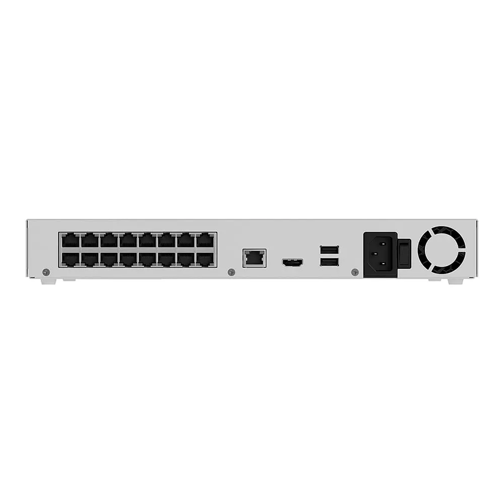 IP-відеореєстратор 16-канальний 12Mp Ajax NVR H2D16PAC (16-ch) White з 16 портами PoE (26-00731) - фото 4