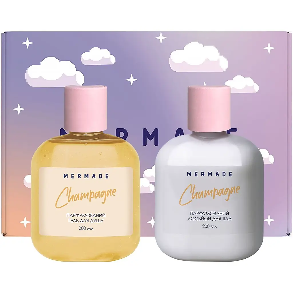 Парфумований набір для тіла Mermade Champagne, гель для душу, 200 мл + лосьйон для тіла, 200 мл - фото 2