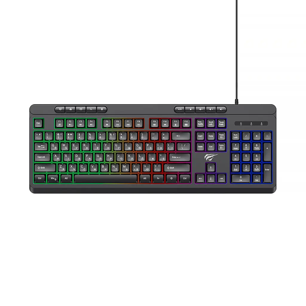 Ігрова клавіатура дротова HAVIT KB907L Black HAVIT (28715-000)