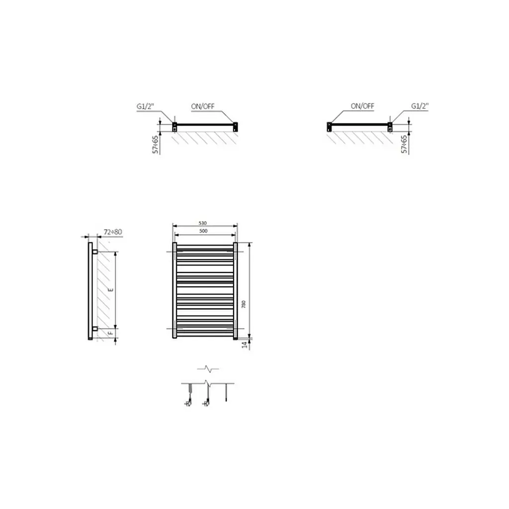 Сушарка для рушників Terma Marlin One 780x530 (WWMRN078053KS95E1P) - фото 3