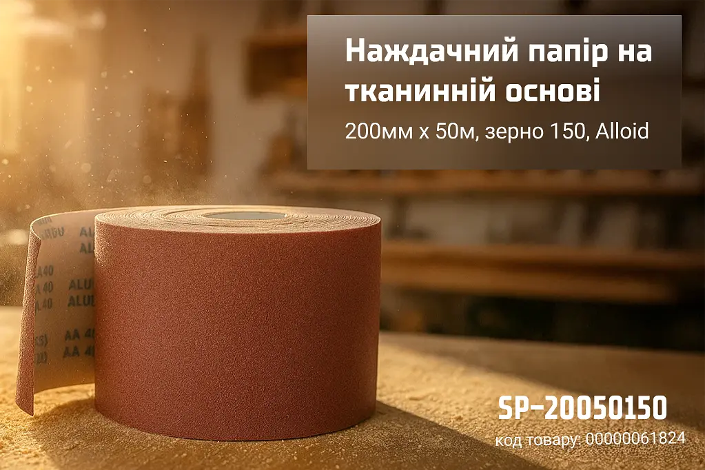 Наждачная бумага Alloid Building Tools на тканевой основе 200 мм х 50м зерно 150 (SP-20050150) - фото 4