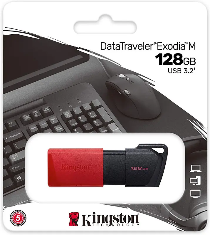 USB Flash Kingston DT Exodia M USB 3.2 128GB Black/Red - фото 3